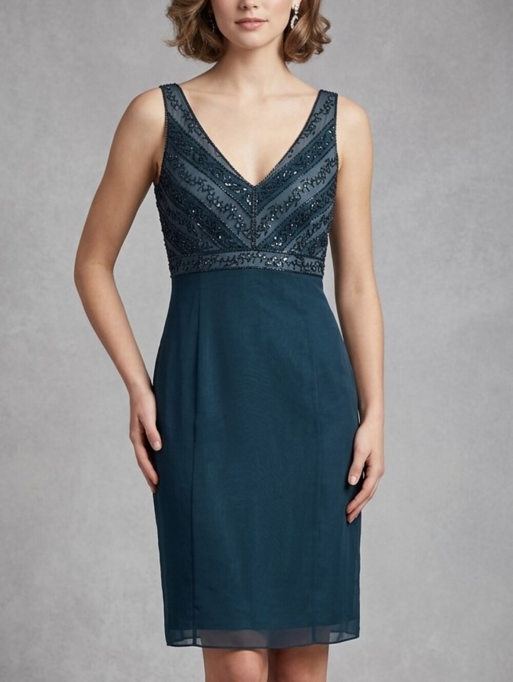 BNWT Ann Taylor Beaded V-Neck Midi Dress Sz Size 6